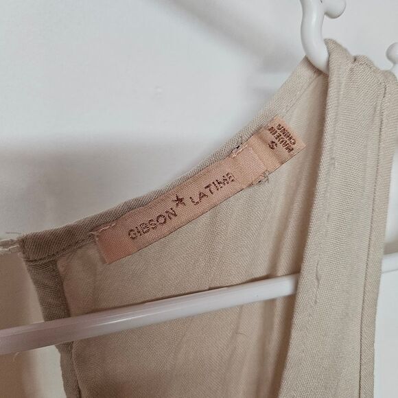 Beige Sleeveless Jumpsuit Size Small - Picture 5 of 6